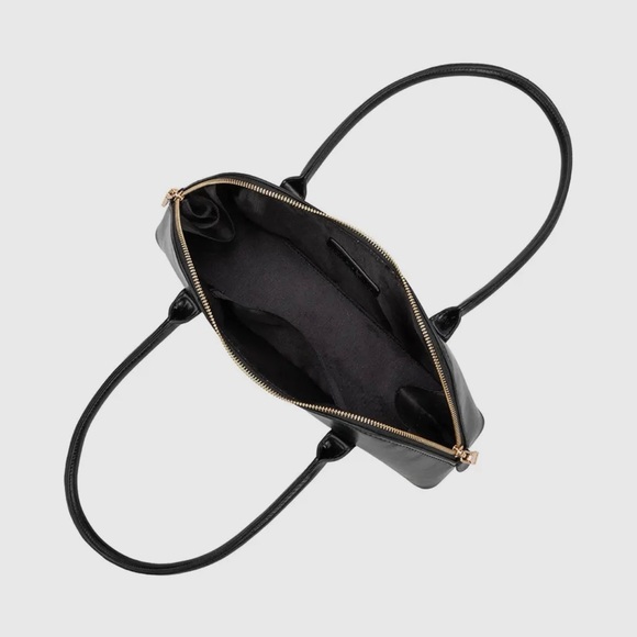 Melie Bianco Black Gold Hardware Shoulder Bag NWT Vegan Faux Leather - Picture 3 of 5